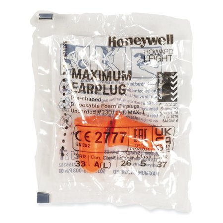 Honeywell Howard Leight Disposable Bell Shape, Red MAX-1-D